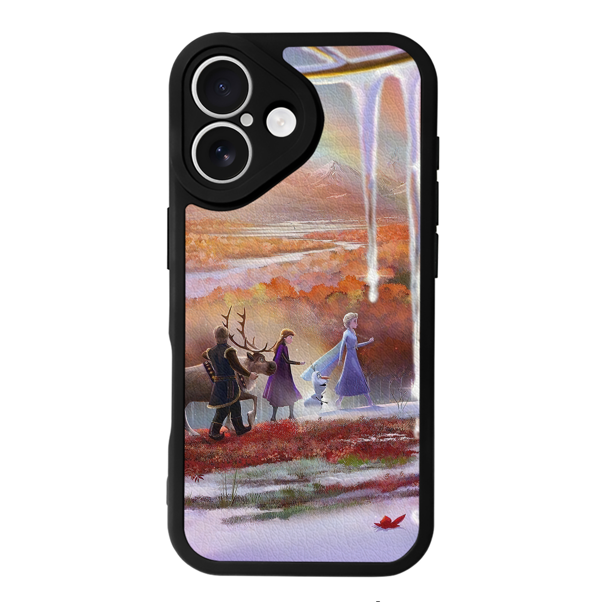 （画像用） アナと雪の女王 アンナ エルサ Frozen Anna Elsa 【iPhone 16シリーズ対応】シリコンスマホケース（レザー調） 材質：シリコン